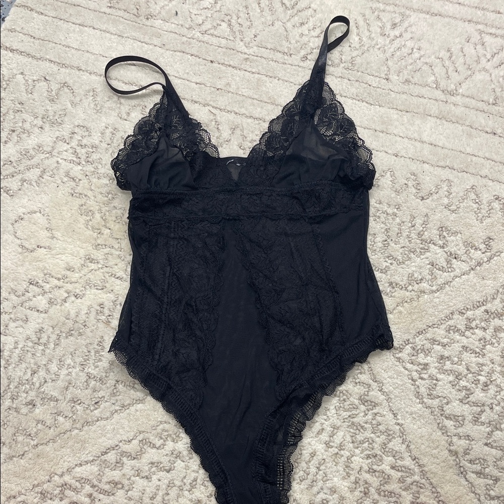 Black Lace Bodysuit Sexy Lingerie Size Small